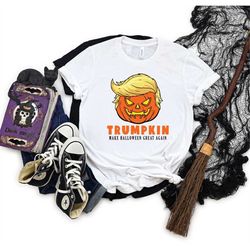 Trumpkin Make Halloween Great Again,Pumpkin Head Trump Shirt,Halloween Outfit,Republician Pumpkin,Trump 2024,Funny Repuc