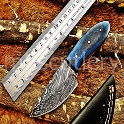 Custom Handmade Damascus Steel Hunting Skinner Knife With Bone Handle. SK-20