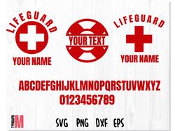 Lifeguard Bundle | Lifeguard SVG PNG Emblem & Lifeguard Font OTF SVG | DIY Personalized