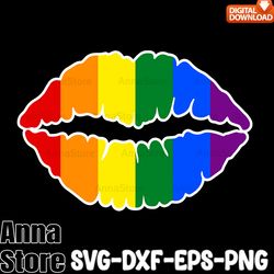 Pride Month with Rainbow Color Lip Svg,LGBT Day Svg,Lesbian Svg , Gay Svg,Bisexual Svg,Transgender Svg,Queer Svg,Pride S