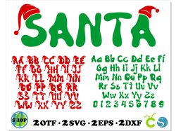 Santa Stocking Cap Font SVG Cricut | Christmas Font otf, Santa Cap svg, Christmas svg shirt, Santa shirt svg Cricut