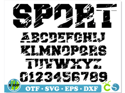 Sport distressed font otf, College font svg, Varsity font svg, Distressed font svg Cricut, Varsity letters numbers