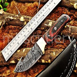 Custom Handmade Damascus Steel Hunting Skinner Knife With Micarta Sheet Handle. SK-24