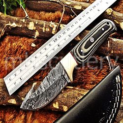 Custom Handmade Damascus Steel Hunting Skinner Knife With Micarta Sheet Handle. SK-27