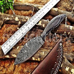 Custom Handmade Damascus Steel Hunting Skinner Knife With Dollar Sheet Handle. SK-26