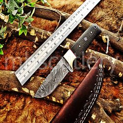 Custom Handmade Damascus Steel Hunting Skinner Knife With Micarta Sheet Handle. SK-29