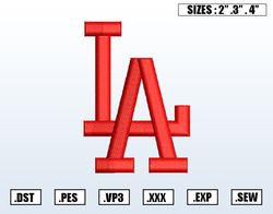 Los Angeles Dodgers Embroidery Designs, MLB Logo Embroidery Files, Machine Embroidery Design File, Digital Download