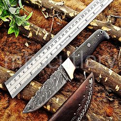 Custom Handmade Damascus Steel Hunting Skinner Knife With Micarta Sheet Handle. SK-34