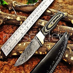 Custom Handmade Damascus Steel Hunting Skinner Knife With Dollar Sheet Handle. SK-37
