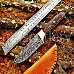 Custom Handmade Damascus Steel Hunting Skinner Knife With Miarta Sheet Handle. SK-41