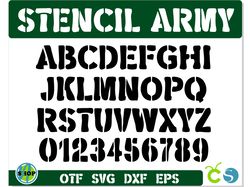 Stencil Army Font OTF, Stencil Military Font svg, Stencil Font svg Cricut, Stencil letters svg, Military font svg