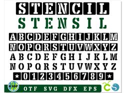 Stencil Font OTF, Stencil Font svg Cricut, Stencil Font ttf, Stencil letters svg, Military font svg, Army font svg
