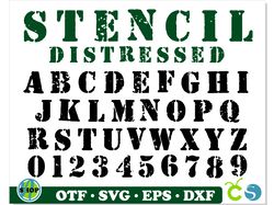 Stencil Font OTF, Stencil Font svg Cricut, Stencil letters svg, Military font svg, Stencil Distressed Font, Army font