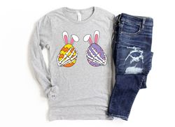 Easter Eggs Skeleton Hand Boobs Shirt,Easter Eggs Shirt,Easter Bunny Shirt,Easter Skeleton Shirt,Easter Matching Family