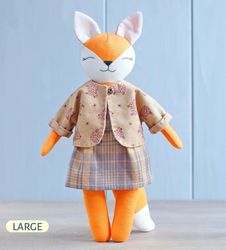 pdf large fox doll sewing pattern
