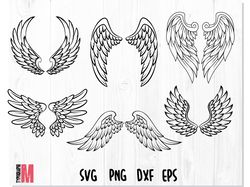 Angel Wings Bundle SVG PNG, Wings Set Vector file, Wings svg, Angel wings png, Angel wings dxf, Angel Wings cricut