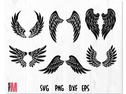 Angel Wings Bundle SVG PNG, Wings Set svg, Angel wings png, Angel wings dxf, Wings svg, Angel Wings cut file for cricut