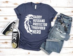 husband gift husband. daddy. protector. hero. fathers day gift funny shirt men dad shirt wife to husband gift
