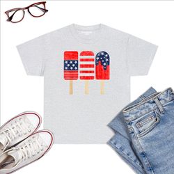 4th Of July Popsicle Red White Blue American Flag Patriotic T-Shirt