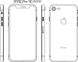 APPLE iPhone SE (2022) LINE ART VECTOR FILE Black white vector outline or line art file