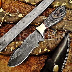 Custom Handmade Damascus Steel Hunting Skinner Knife With Dollar Sheet Handle. SK-88