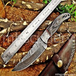 Custom Handmade Damascus Steel Hunting Skinner Knife With Dollar Sheet Handle. SK-94