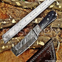 Custom Handmade Damascus Steel Hunting Skinner Knife With Horn Handle. SK-95