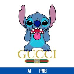 Stitch Gucci Png, Gucci Brand Logo Png, Stitch Png, Disney Gucci Png, Ai Digital File