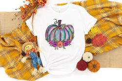Watercolor Pumpkin T-shirt, Colorful Pumpkin Shirt, Watercolor Pumpkins, Halloween Shirt, Autumn Shirt, Cute Fall Shirt,