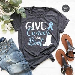 Colon Cancer Shirt, Cancer Survivor Gift, Colorectal Cancer Awareness, Cancer Support Tee, Gift for Her, Give Cancer The