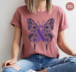 Crohns Disease Survivor Shirt, Butterfly Graphic Tees, Crohns Disease Ribbon Shirt, Awareness Gifts, Crohns Disease Warr