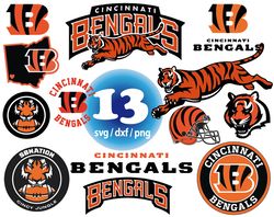 Cincinnati Bengals svg, NFL football teams logos svg, american football svg, png