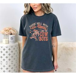 Raisin' Hell With The Hippies And The Cowboys, Howdy Western Shirt, Country Music Shirt, Southern Cowboy Shirt, Vintage