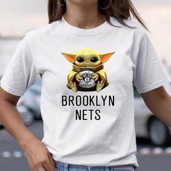NBA Basketball Brooklyn Nets Star Wars Baby Yoda Shirt T Shirt Itees Global, Shirt For Men Women, Graphic Design