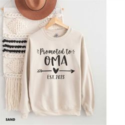 promoted to oma est 2023, oma gift, oma sweatshirt, pregnancy reveal, baby announcement, gift for grandma, grandma to be