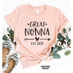 Great Nonna Est 2023, Pregnancy Announcement, Baby Announcement, Great Nonna Gift, Great Nonna Shirt, Great Grandma T-sh