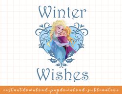 Disney Frozen Anna And Elsa Winter Wishes Heart Portrait png, sublimate, digital download