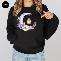Ramadan Hoodies and Sweaters, Floral Faith Long Sleeve Shirt, Gift for Her, Religious Crewneck Sweatshirt, Gift for Musl