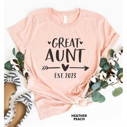 Great Aunt Est 2023, Pregnancy Reveal, Baby Announcement, Great-Aunt Gift, Great Aunt Shirt, Cute Great Aunt Gift, Gift