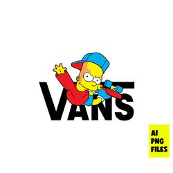 Bart Simpson Vans Png, Vans Logo Png, Bart Simpson Png, Fashion Brands Logo Png, Cartoon Png, Ai Digital File