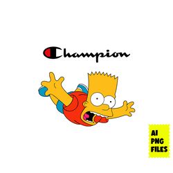 Bart Simpson Champion Png, Champion Logo Png, Bart Simpson Png, Fahion Brand Logo Png , Ai Digital File