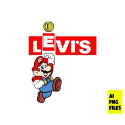 Super Mario Levi's Png, Levi's Logo Png, Super Mario Png, Cartoon Levi's Png, Fashion Brand Png, Cartoon Png