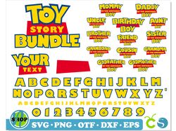 Toy Story Bundle | Toy Story Font & Toy Story Birthday Boy | Toy Story font svg, Toy Story Birthday svg Cricut
