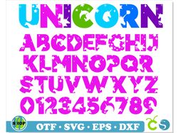 Unicorn Silhouette Font svg, Unicorn Font otf, Unicorn letters svg, Unicorn Font svg Cricut, Unicorn svg Cut Files