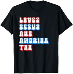 Vintage Loves Jesus and America Too T-Shirt