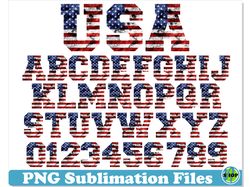 USA Flag Grunge Letters and Numbers PNG files | USA Flag Font png, American Flag Letters Patriotic 4th of July png USA