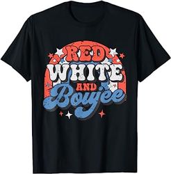 Retro Groovy Cute Red White And Boujee 4th Of July Patriotic T-Shirt