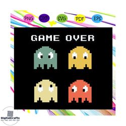 Game over svg, gaming svg, game life svg, video games svg, gamer For Silhouette, Files For Cricut, SVG, DXF, EPS, PNG In