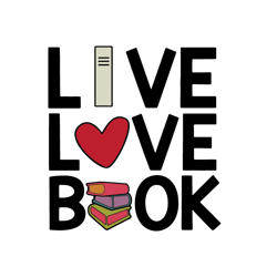 Live love book, I love reading book svg, Reading book Rainbow Svg