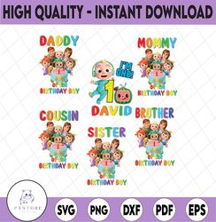 Cocomelon Personalized Name And Ages Birthday Png, I'm One Melon Png, Cocomelon Brithday Png,Cocomelon Family Birthday P